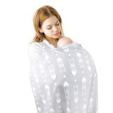 Metene Nursing Cover for Breastfeeding with Sewn in Burp Cloths and Adjustable Neck Strap, 100% Cotton